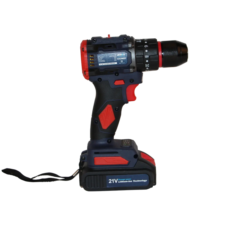 دریل شارژی اکتیو مدل AC-3121BL ۲ باتری ۲۱ ولت براشلس